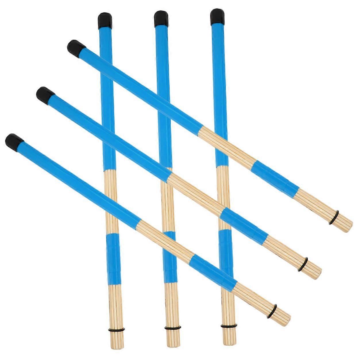 Wooden Drum Brushes Set of 3 with Comfortable Grip for Students and Beginners Blue