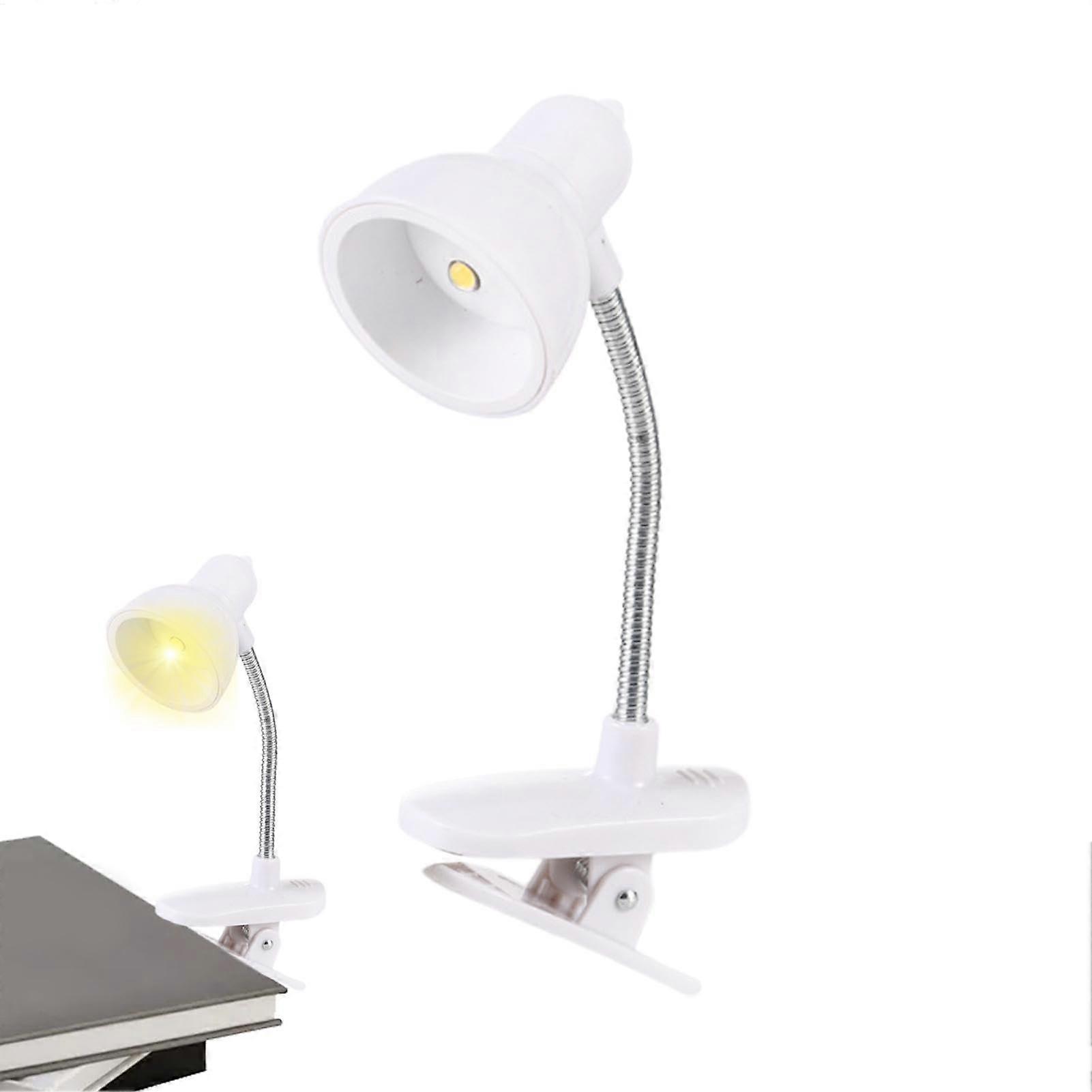 Desk Lamp - White Portable Table Lamp with Clamp, Adjustable Clip Light, Eye Care Reading Lamp for Home and Office