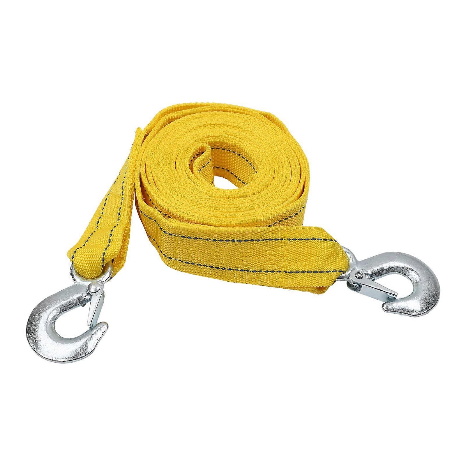 5 Ton Car Tow Strap 4m Heavy Duty Vehicle Recovery Rope with Hooks and Night Visibility Design