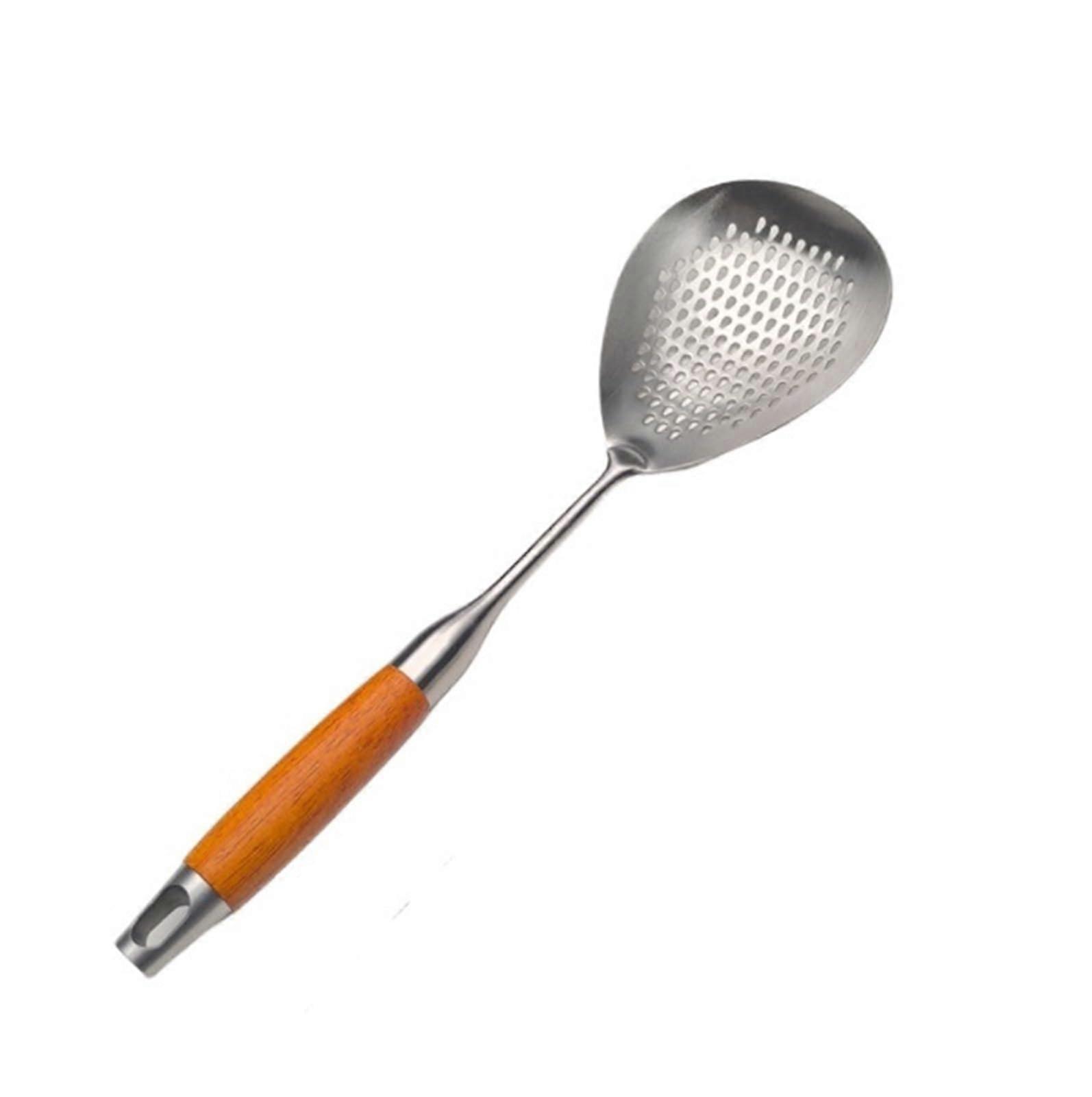 304 Stainless Steel Colander with Long Handle and Hook, RustProof Kitchen Strainer 38cm