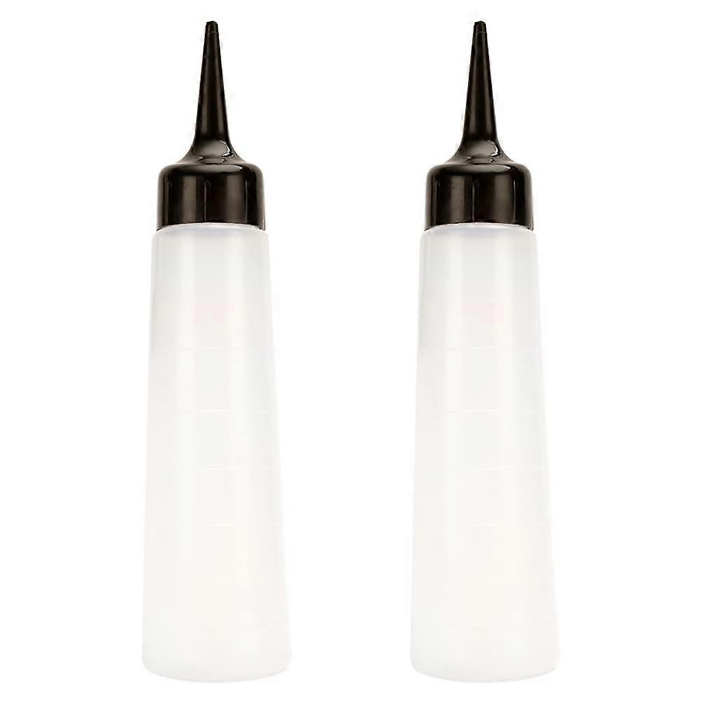 2Pack Hair Dye Applicator Bottle 250ml with Pump and Angled Tip for Precise Root Coloring