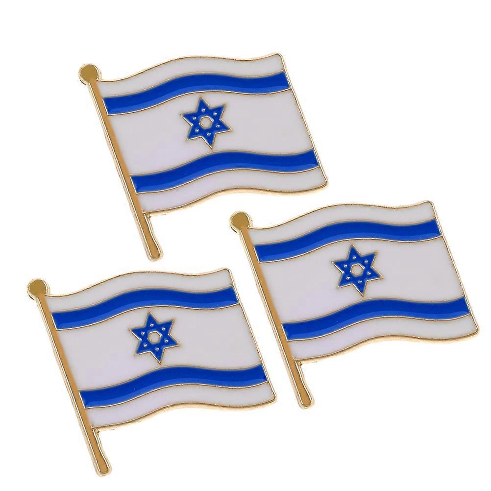 Flag Brooch National Lapel Pin for Sewing Use 3Pcs Pack