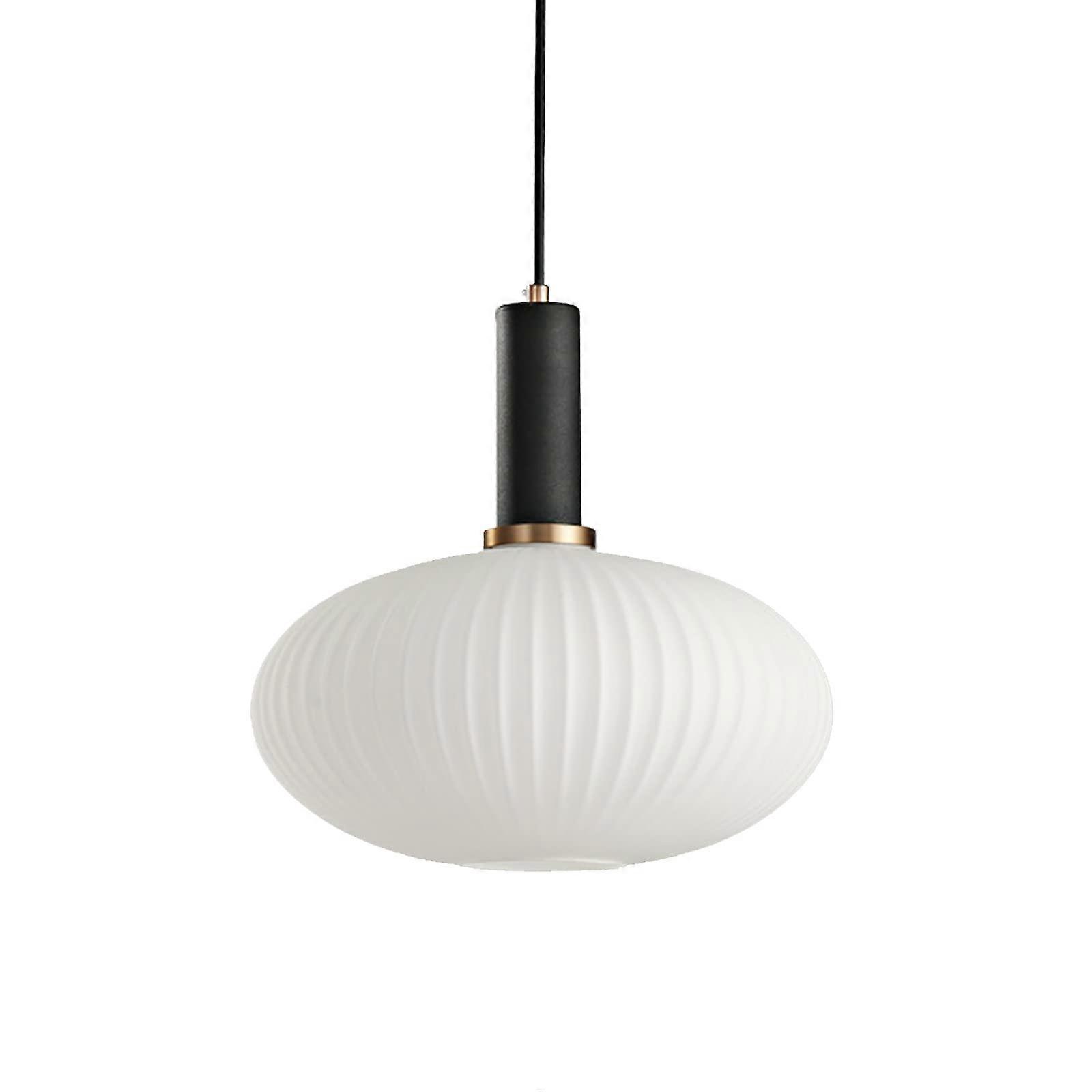 Large Black Glass Pendant Light Fixture with Minimalist Shade, Adjustable Height for Kitchen Island