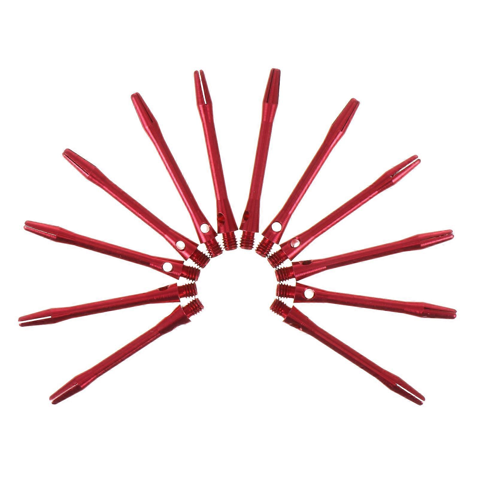 Standard Shaft Aluminum Alloy Dart Stems for Dart Games in Red Color Replacement 12Pcs