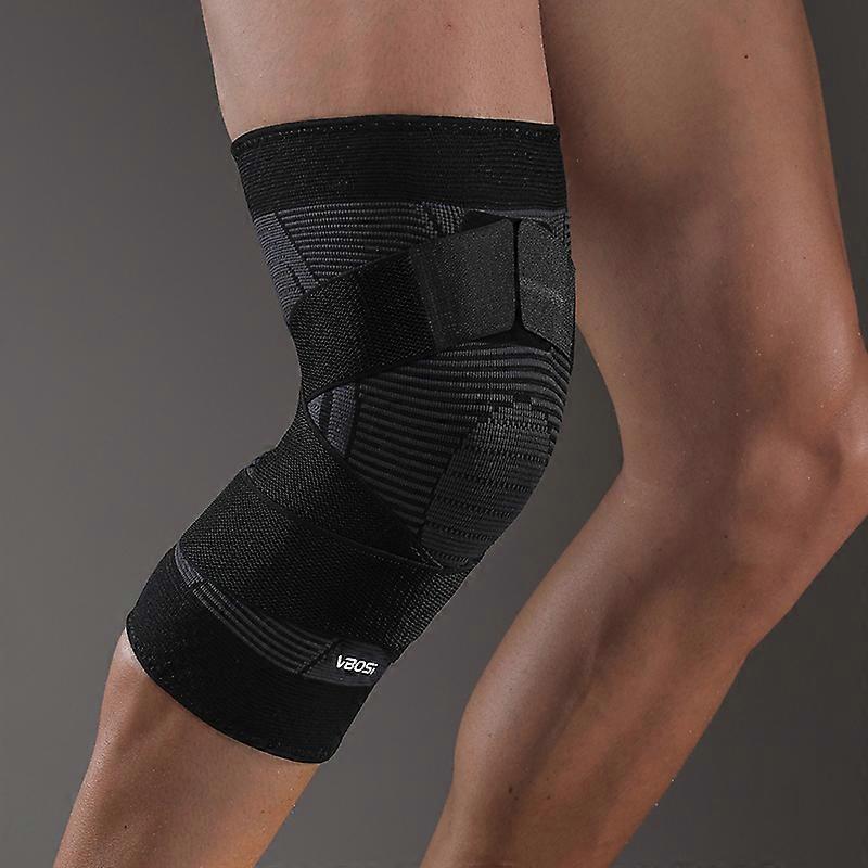 1 Pc Elastic Breathable Knee Support Sleeve with Adjcomtable Straps