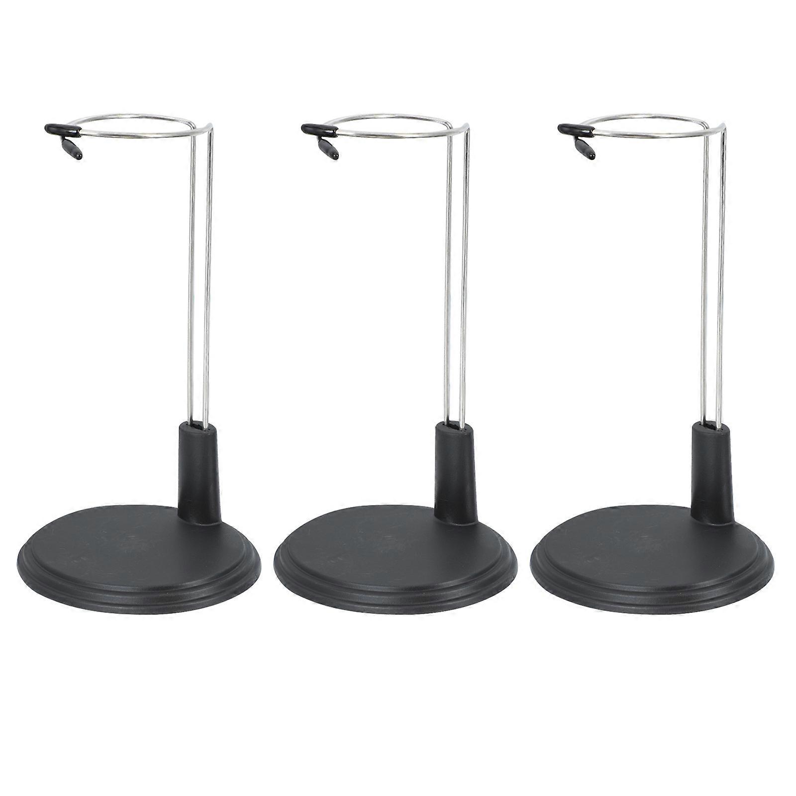 Durable PVC Doll Support Stand for Storage with Stable Round Base and Adjustable Height 3 Pieces