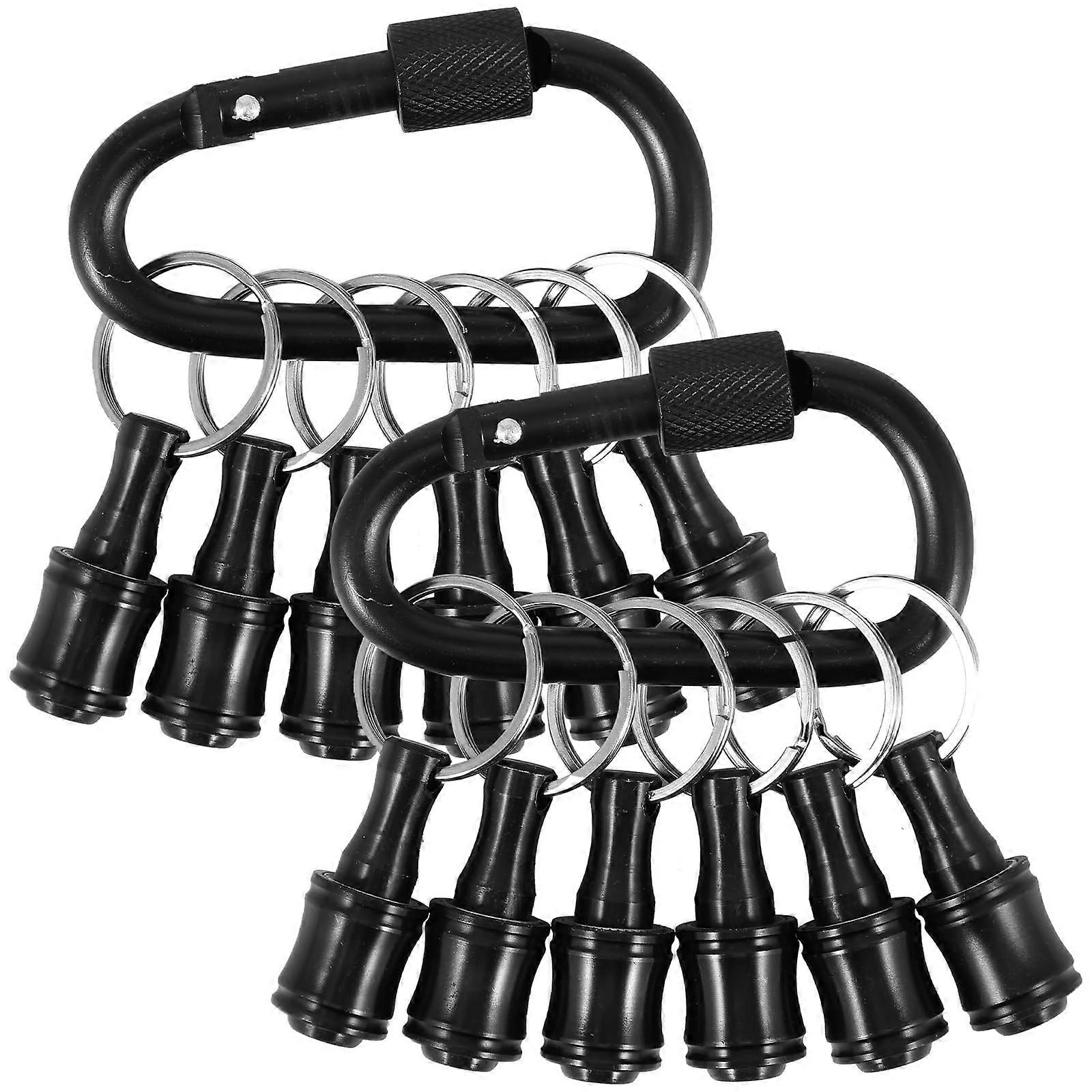 12Pcs Aluminum Alloy Screwdriver Bit Holder Set with Hex Shaft Drill Extension and Carabiner