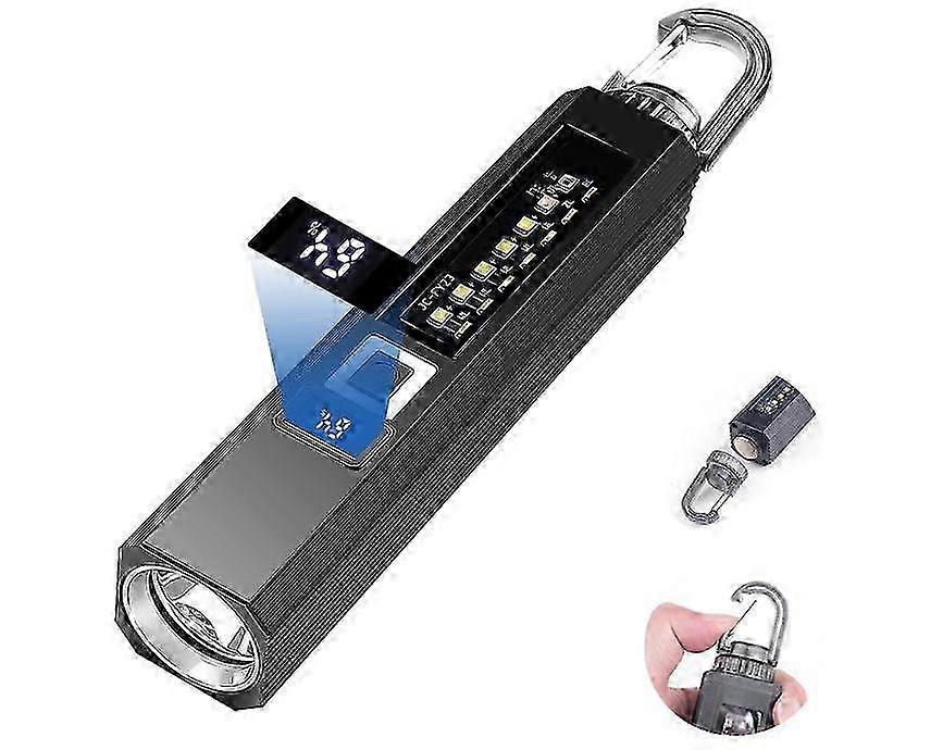 1200 Lumen Rechargeable LED Flashlight with Magnet, UV & COB Work Light, 9 Modes