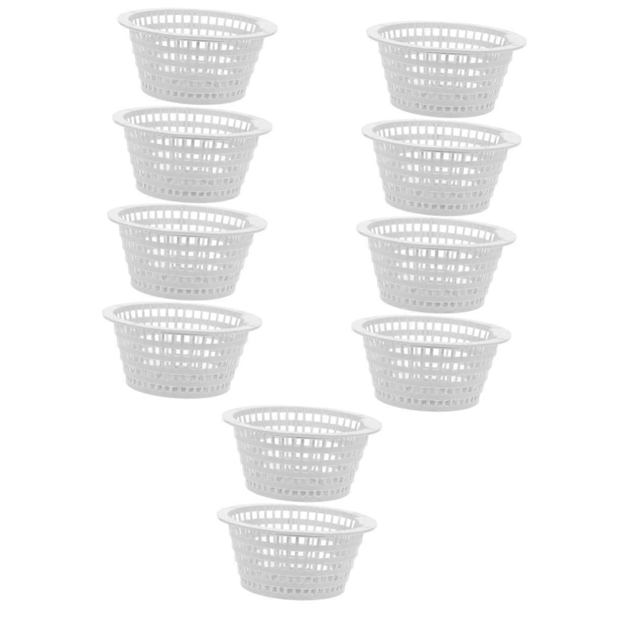 10pcs Pool Skimmer Basket for Inground Pools Reusable Mesh Filter with Comfort Grip Handle