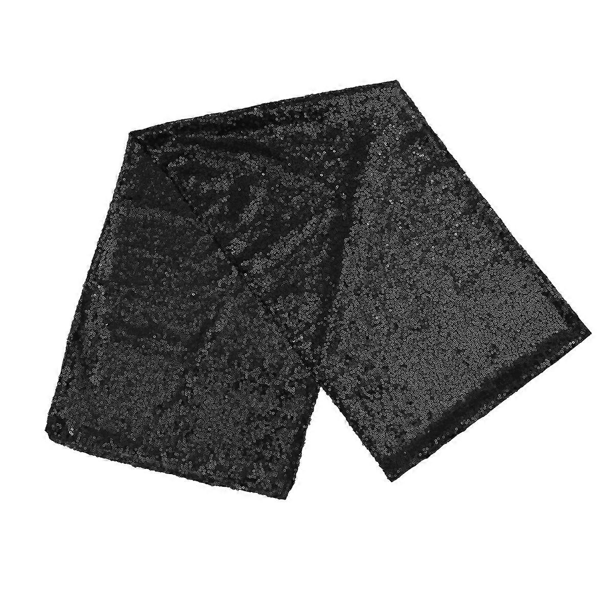 Sequin Table Runner Table Covers for Party Use with Black Color