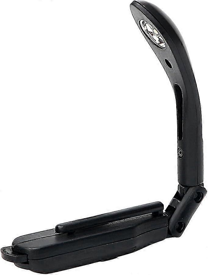 Adjustable Clip-on Book Reading Light with Foldable Battery (Black)