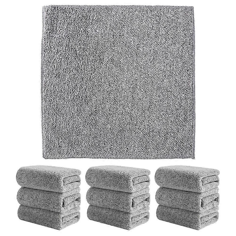Dishwashing Cloth Kitchen Scrubber for Grease Removal 10Pcs Set Grey
