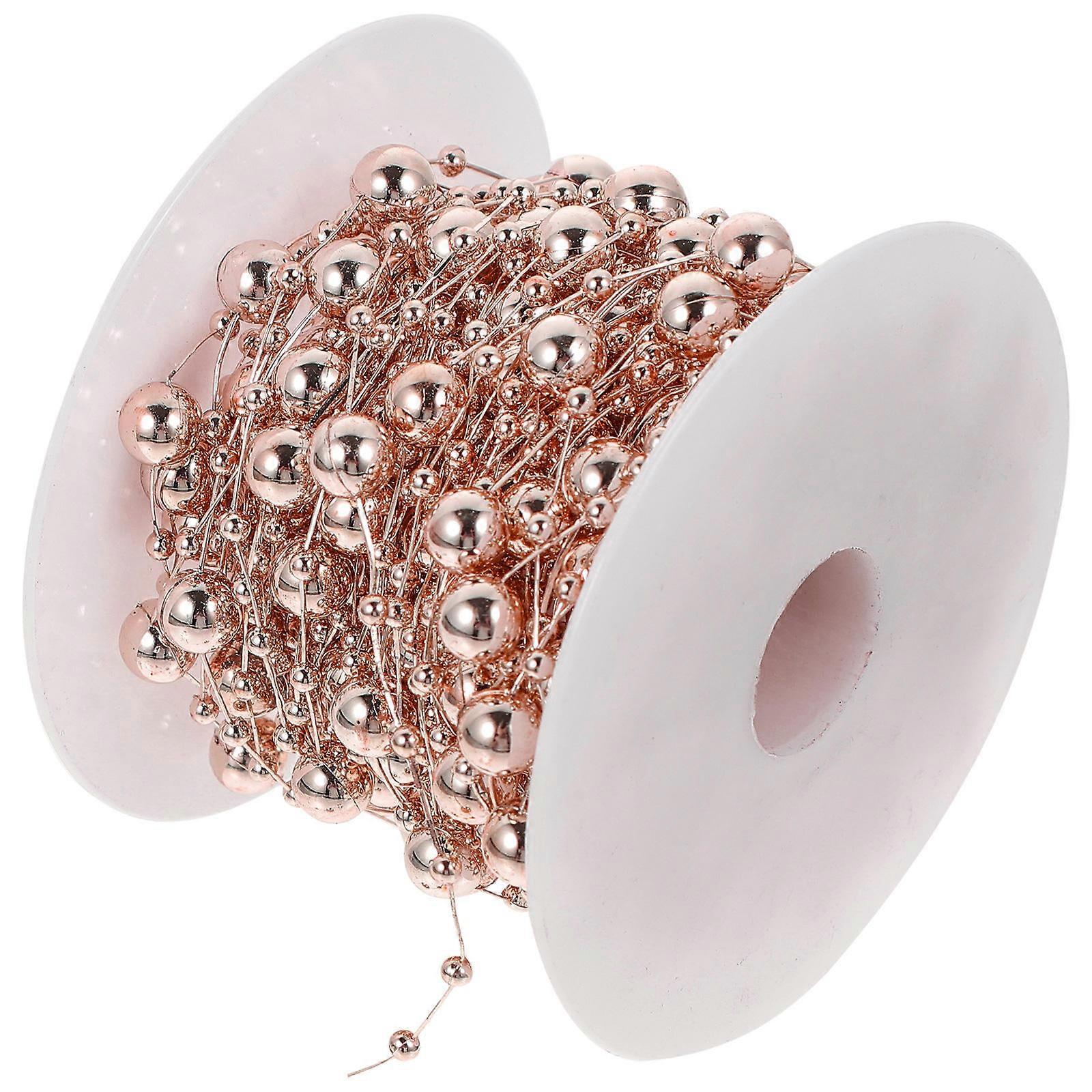 Rose Gold Beaded Chain for Decor 1 Roll DIY Crafts Making Material