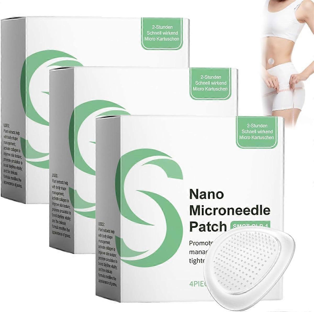 3Pc Nano Microneedle Weight Loss Patch with Mild Formula for Slimming and Skin Hydration