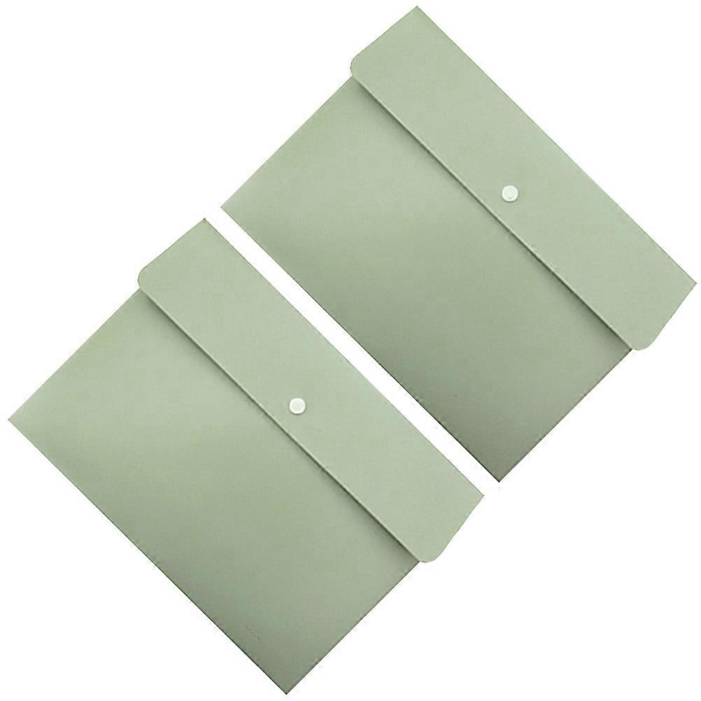 Holder Document Button Office File Folder for Storage Use 2Pcs Green Document Bag