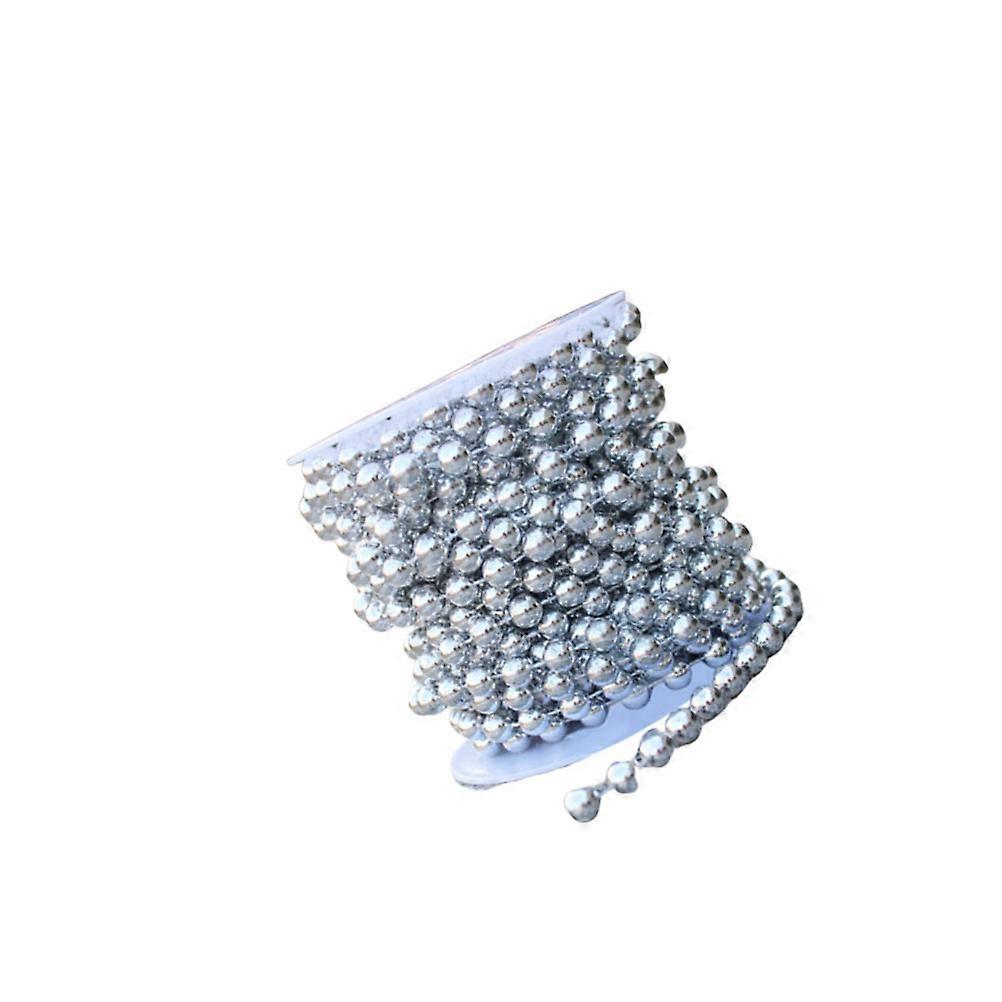 10M Roll Electroplated String Beads for Decoration Silver Color Garland