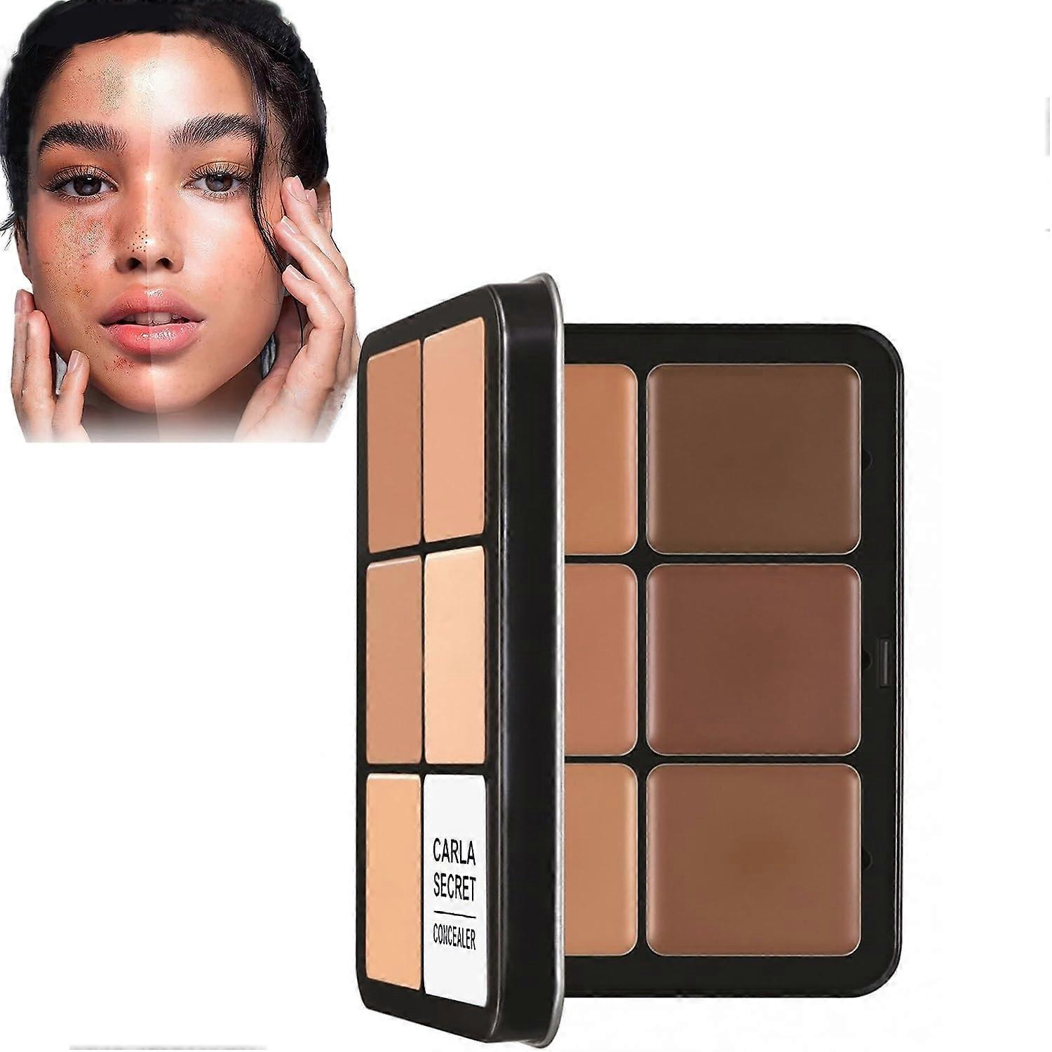 Concealer Palette 6 Colors Full Coverage Long Wear Moisturizing Cream Blush