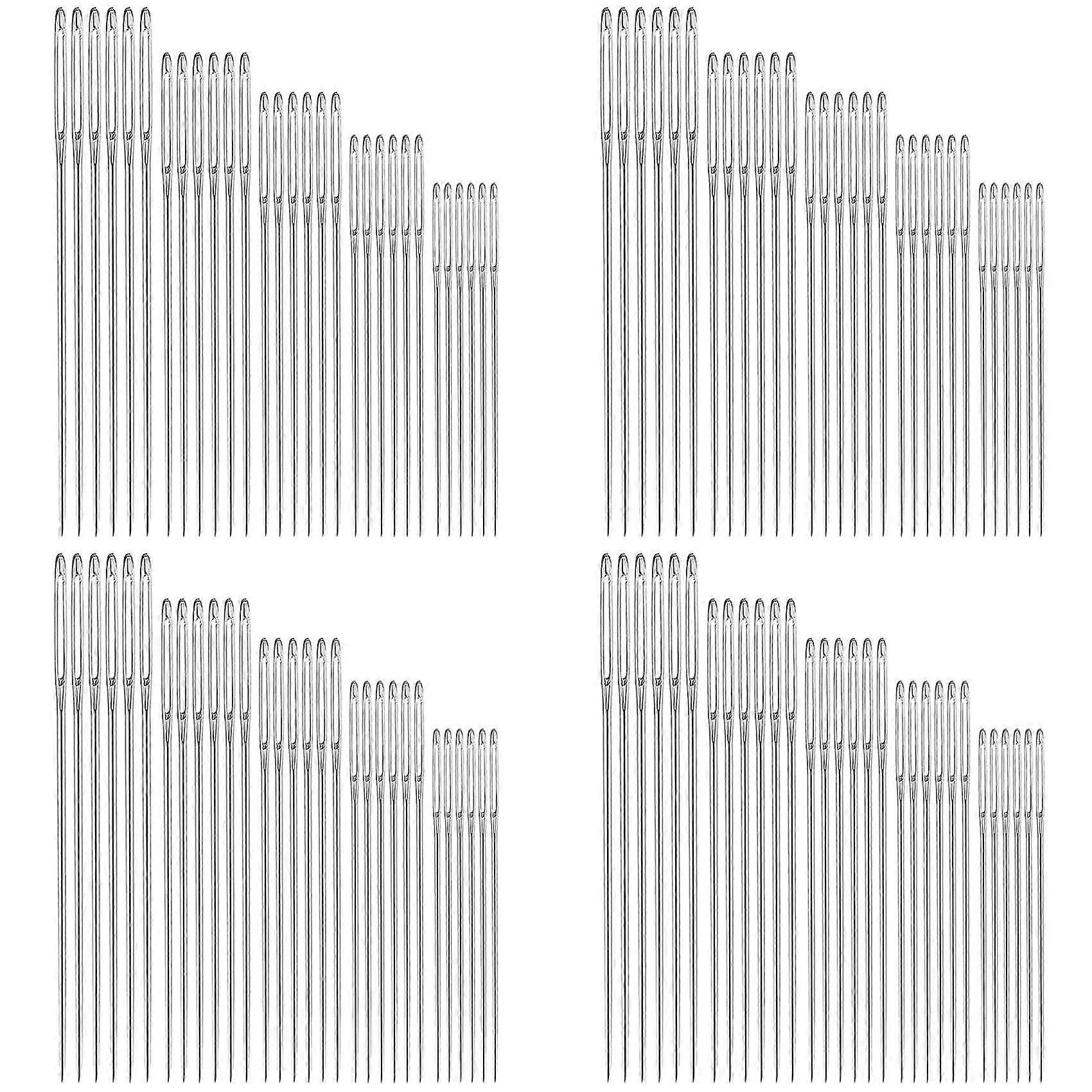 120Pcs Large-Eye Stitching Sharp Thick Needles, 5 Sizes Stainless Steel Sewing Needles Kit