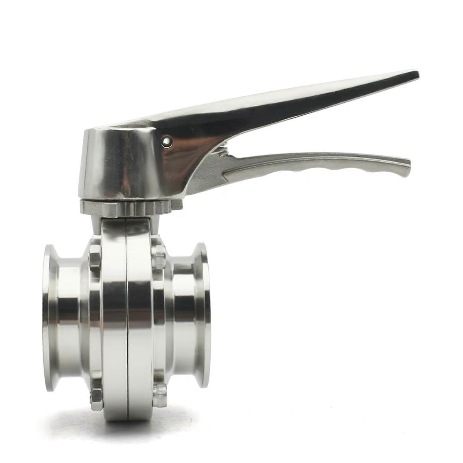 Tri Clamp Butterfly Valve 304 Stainless Steel Sanitary Flow Control with QuickTrigger Handle