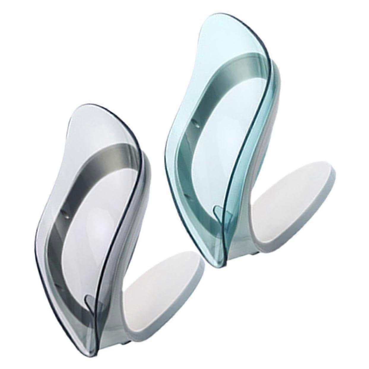 Self Draining Soap Dish for Bathroom with Suction Cup, Quick Dry Plastic Soap Holder