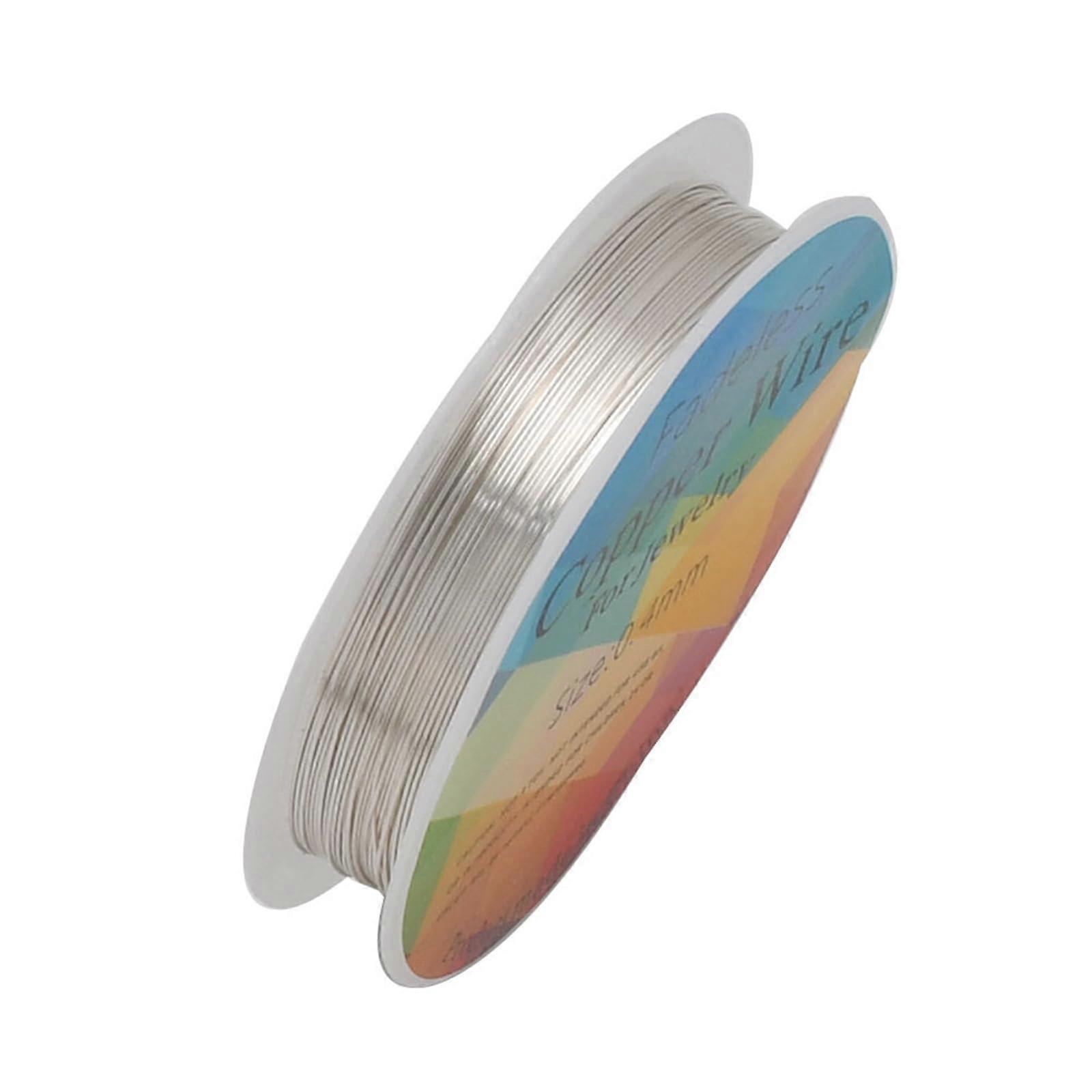 0.2mm Silver Plated Copper Jewelry Making Wire 25m Roll Tarnish Resistant Craft Beading