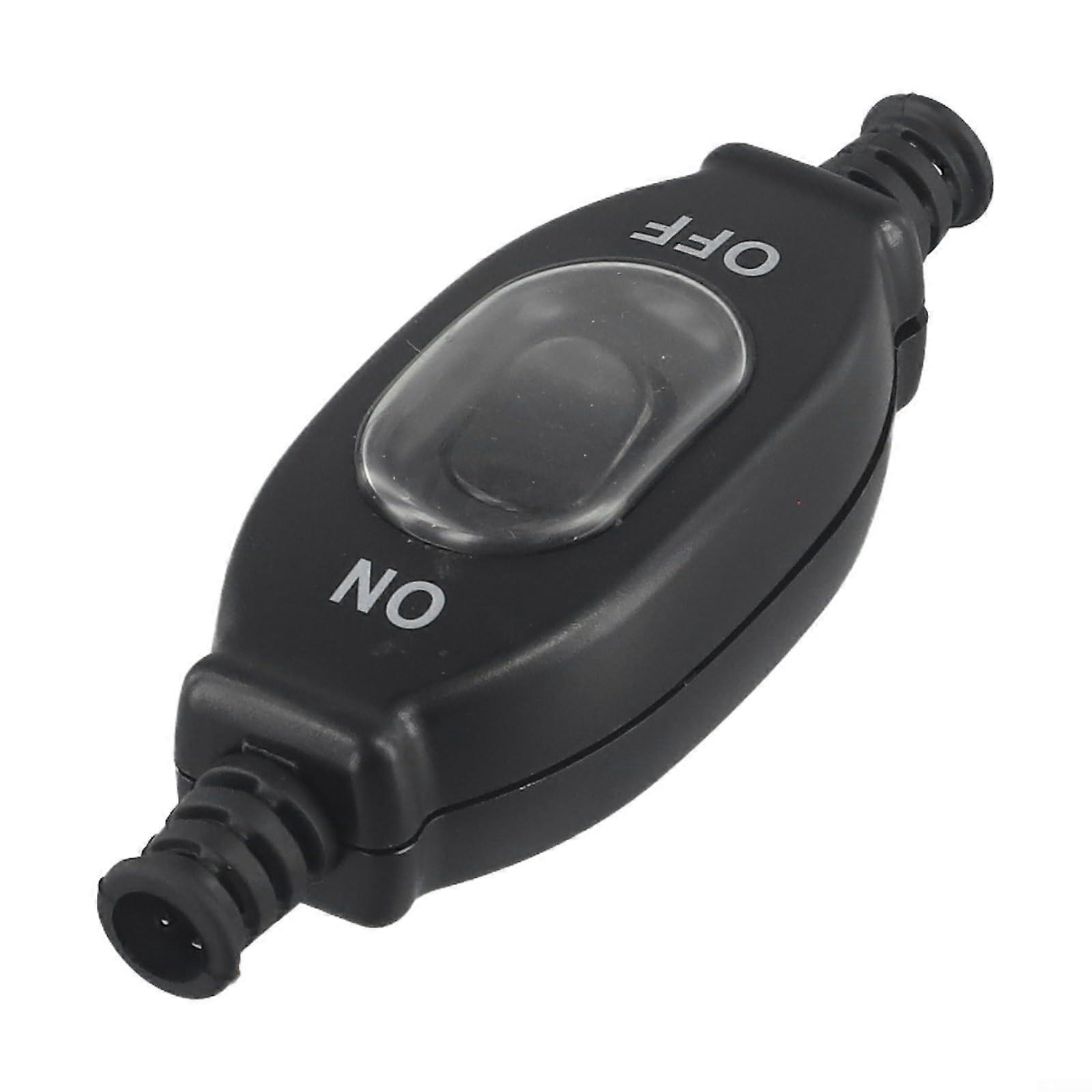 Heavy Duty IP65 Waterproof Inline Switch with Durable Silver Contacts for 8mm Black Power Cords