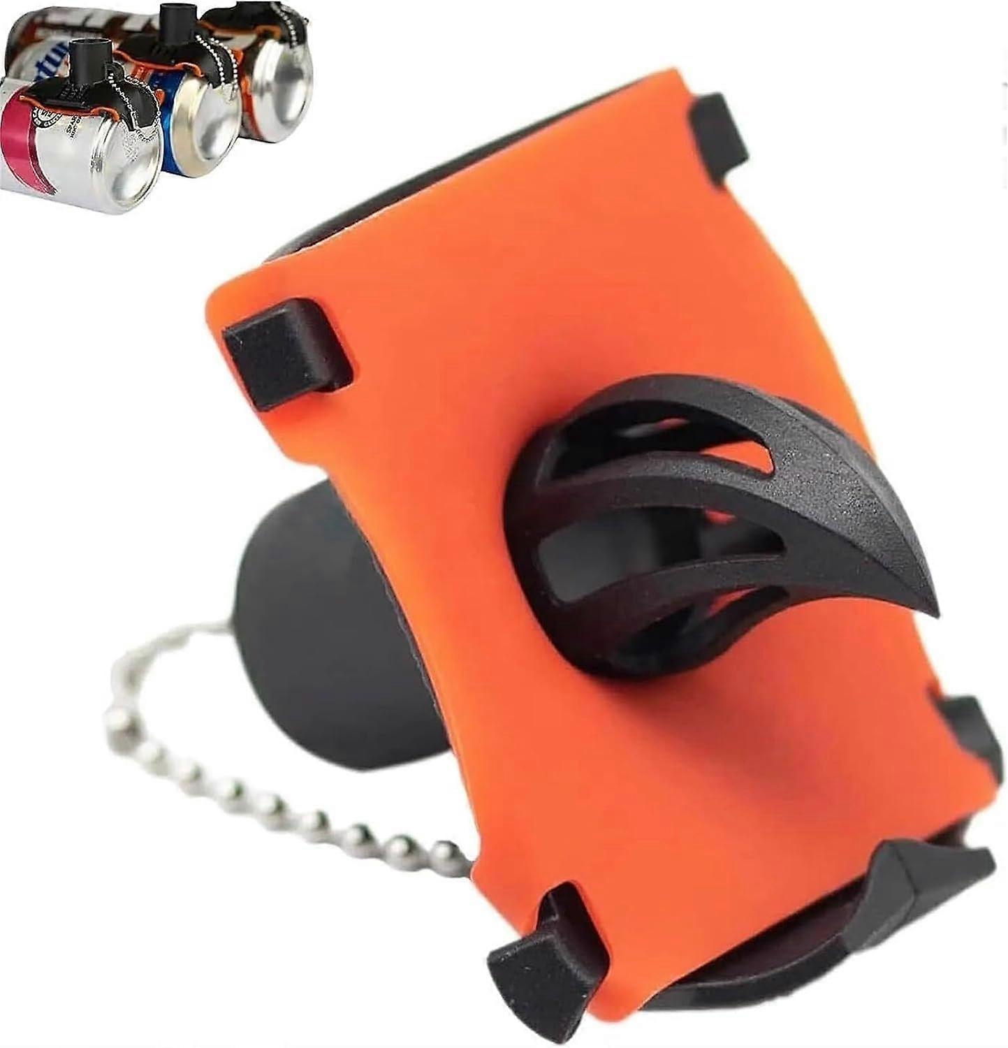 Can Opener Tool Fits All Can Types with Integrated Drinking Funnel, Multifunction Party Gadget Orange