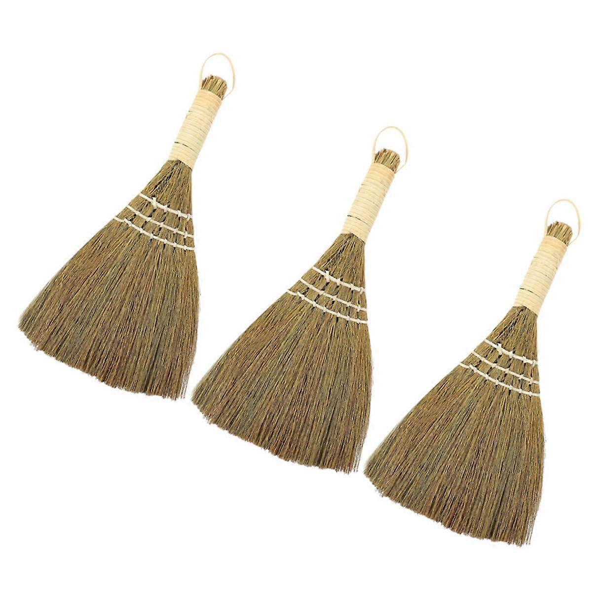 Whisk Broom Set 3pcs Small Cleaning Broom for Kitchen Office Table Dust Removal Short Handle