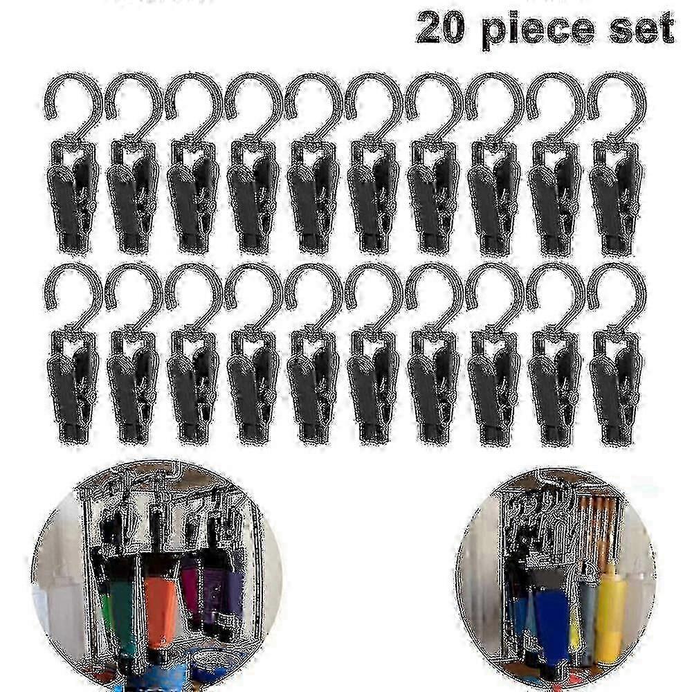 20pcs Rotatable Plastic Clip For Coat Hat Socks Gloves Towel