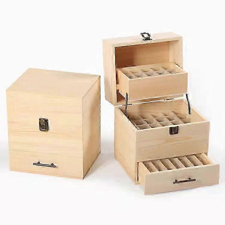 Multi-layer compartment essential oil storage wooden box