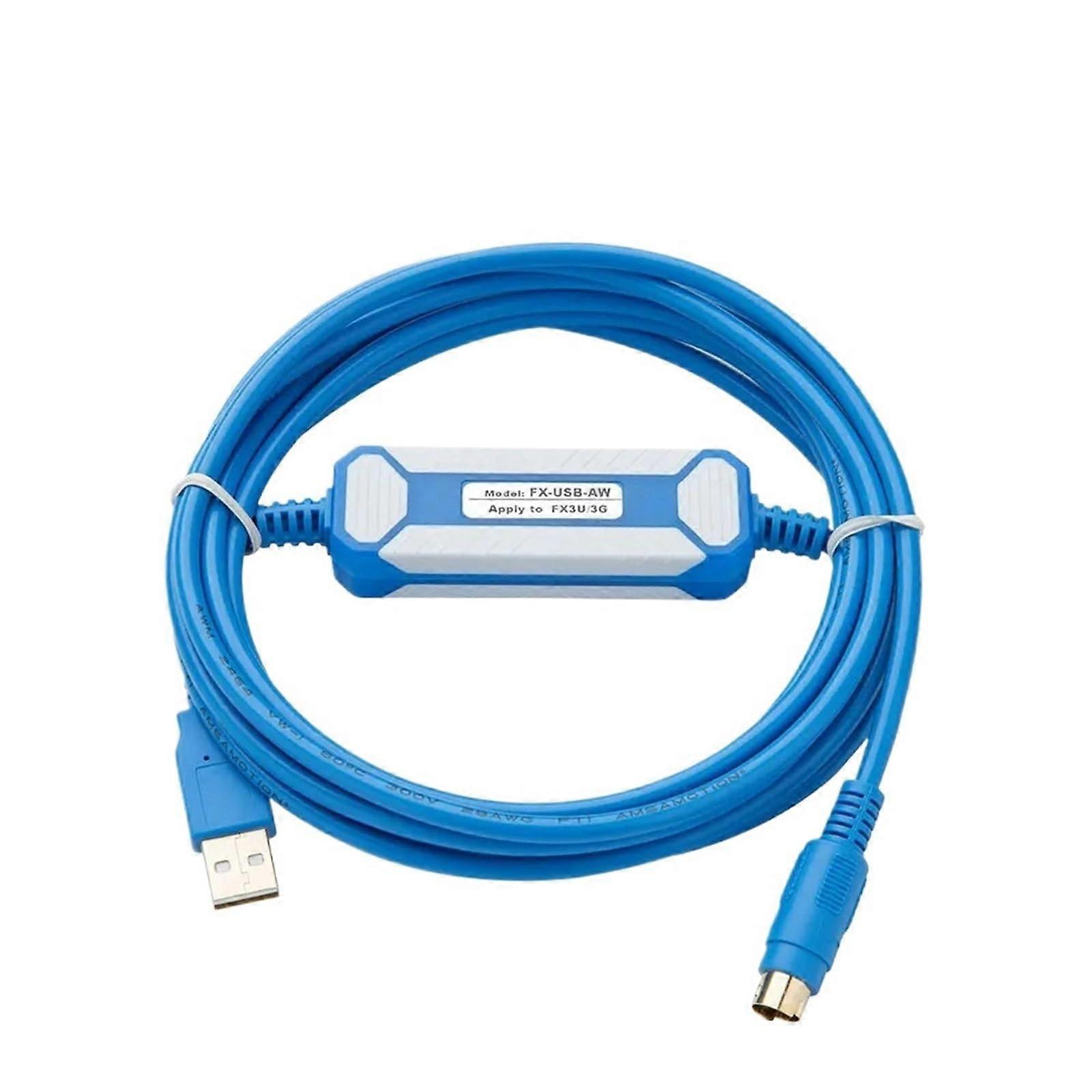 PLC Programming Cable USB for Mitsubishi FX3U FX3G GoldPlated Reliable Data Transfer PlugandPlay