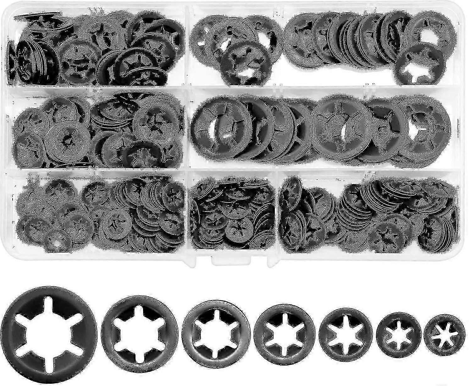 340pcs M3 M4 Starlock Lock Washers Kit Bearing Fasteners