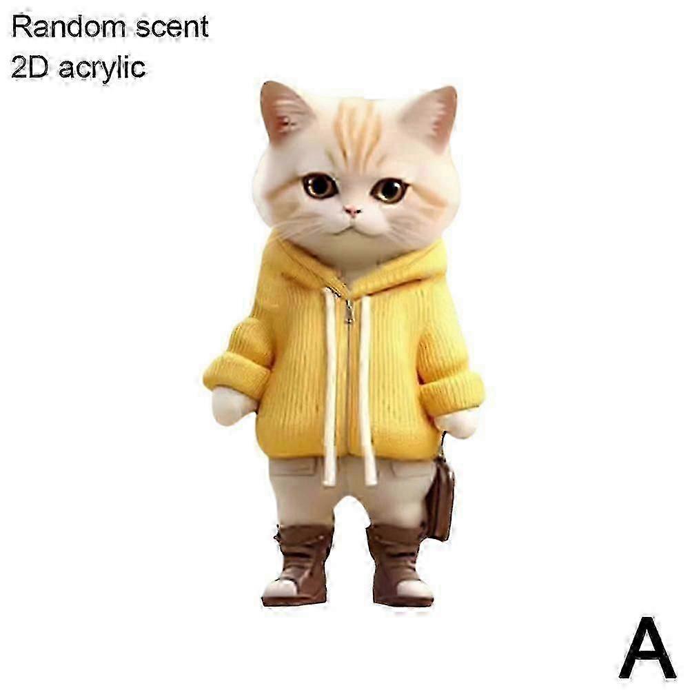 Sød Kat Bil Luftventil Clip Aromaterapi Diffuser med Kortholder og Solid Duft