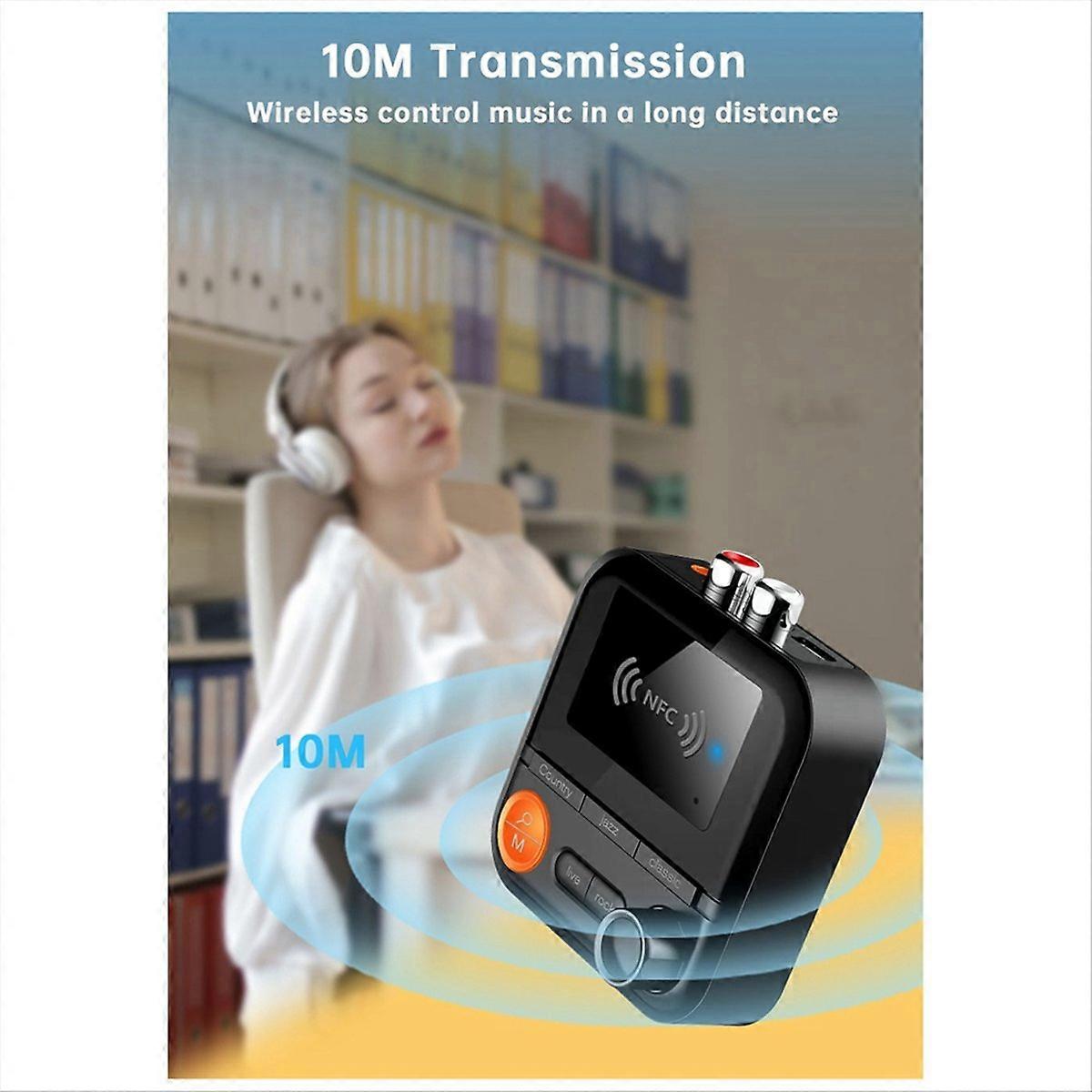NFC Bluetooth 5.2 Audio Receiver Wireless Adapter AUX/ Car Speaker