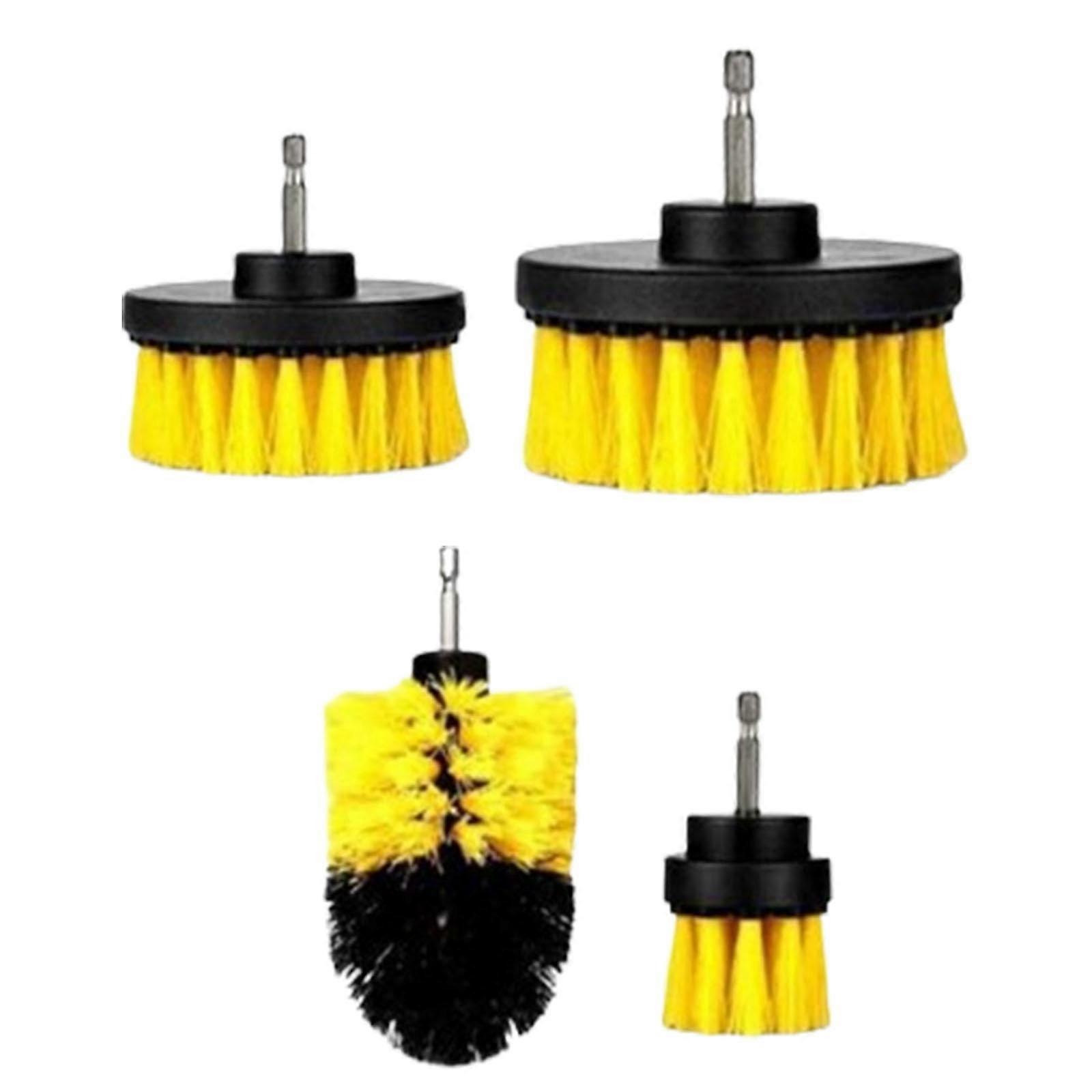 Heavy Duty Drill Brush Set 4pcs, Power Scrubber Attachments with MultiSize Heads for Deep Cleaning