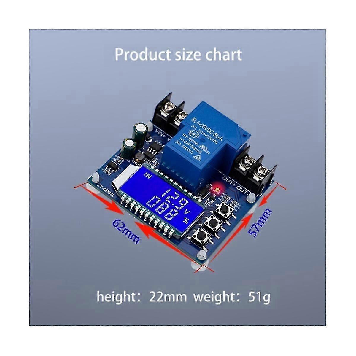 XY-CD63L 30A Battery Charge Discharge Controller Low Voltage Cut Off Switch Undervoltage Overvoltag