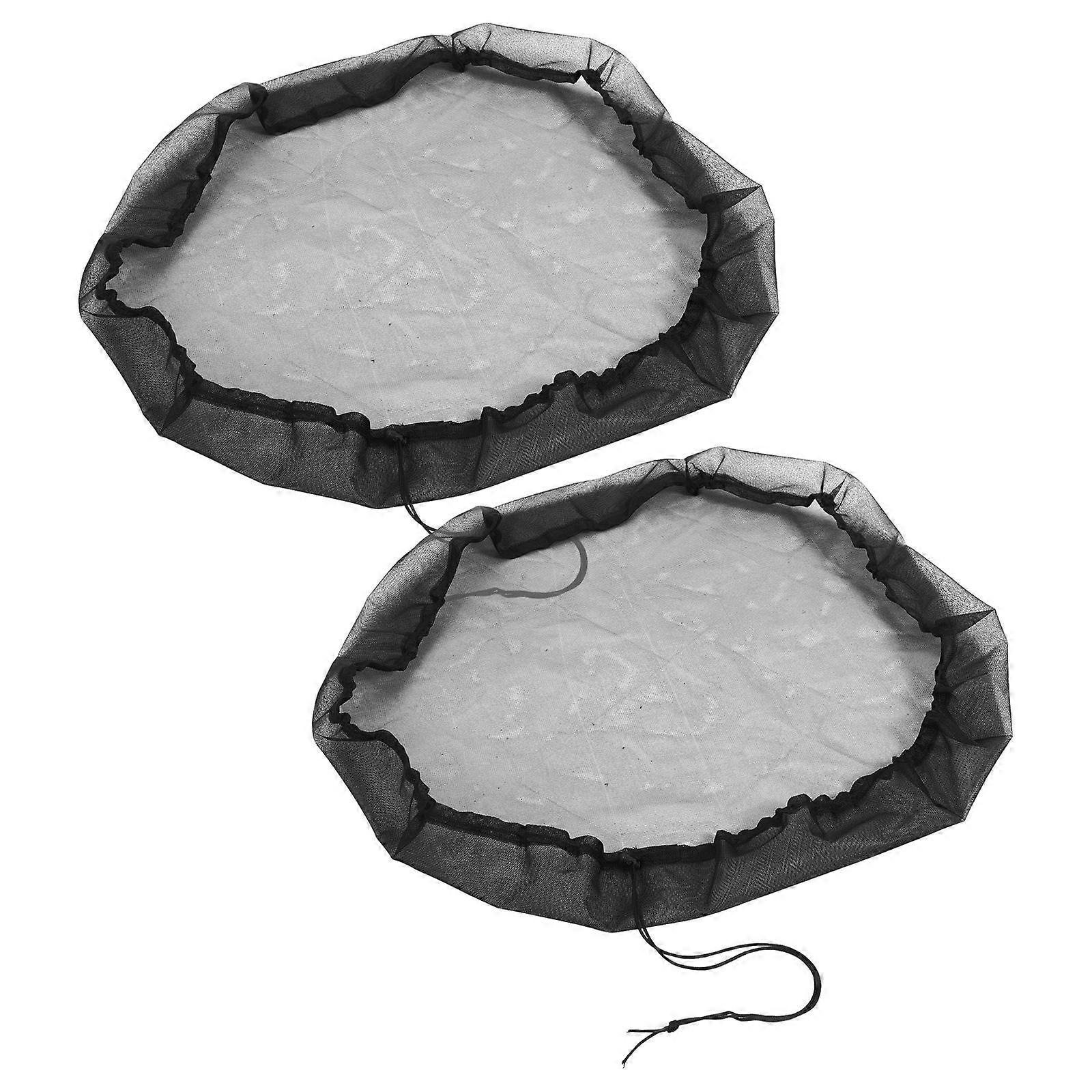 Rain Barrel Cover Protective Net for Garden Use 2Pcs Black Mesh Screen
