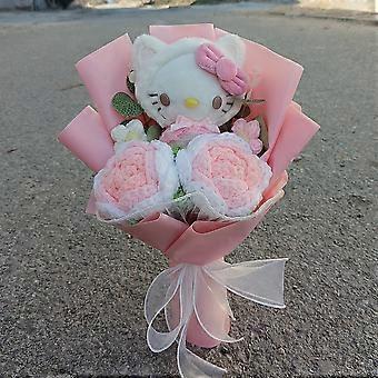 Anime Kuromi Hello Kitty Cinnamoroll Plush Bouquet Handmade Knitting Rose Gift Valentine's Day Christmas Birthday Holiday Gift