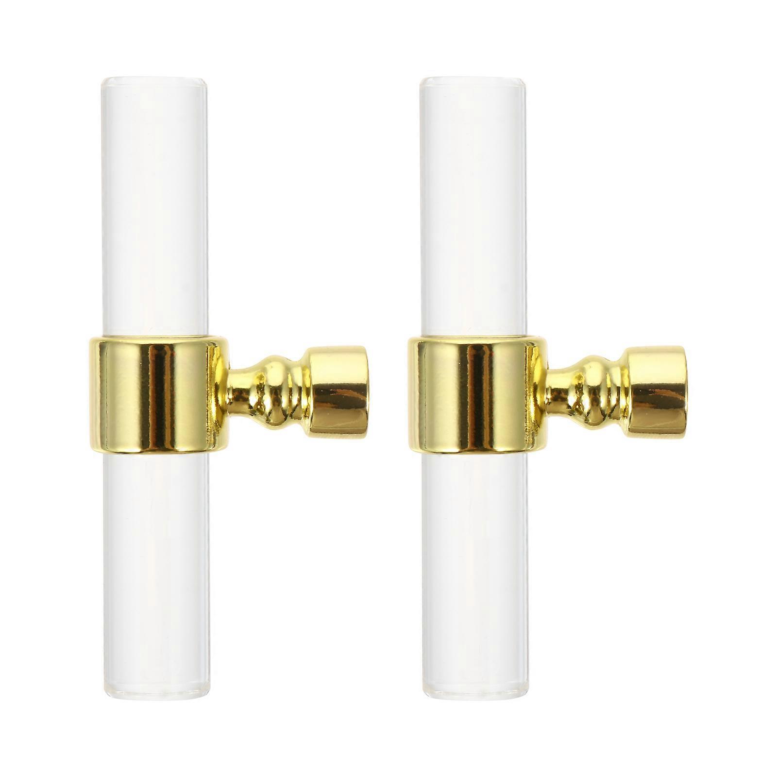 Golden Acrylic Door Handles Cabinet Knobs for Bathroom 2Pcs Set