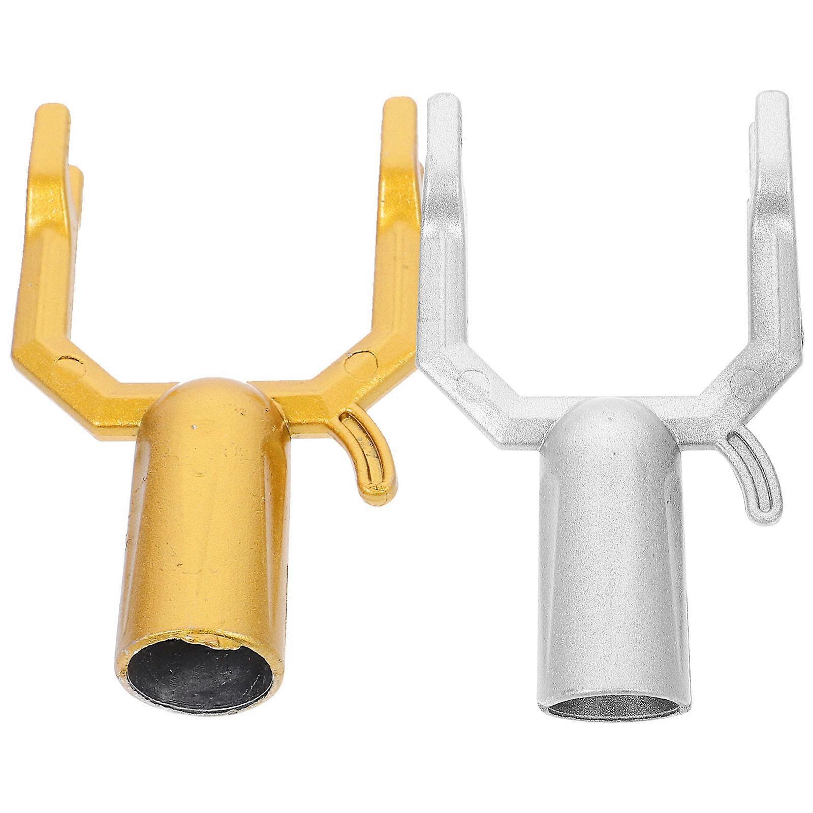 Metal Clothes Pole Fork Clothes Rail Fork for 2Pcs Easy Replacement