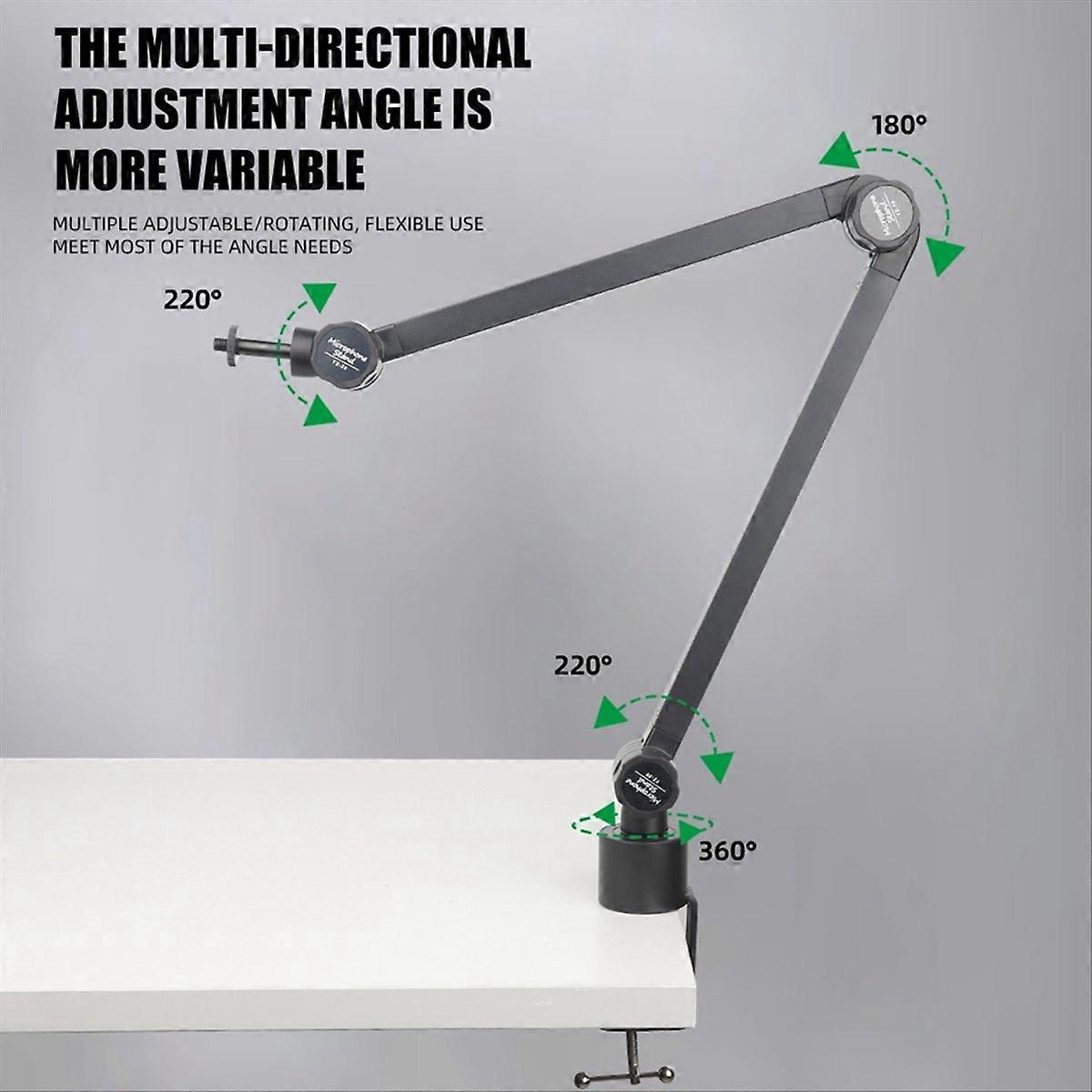 Support de microphone pliable avec bras de suspension et ciseaux