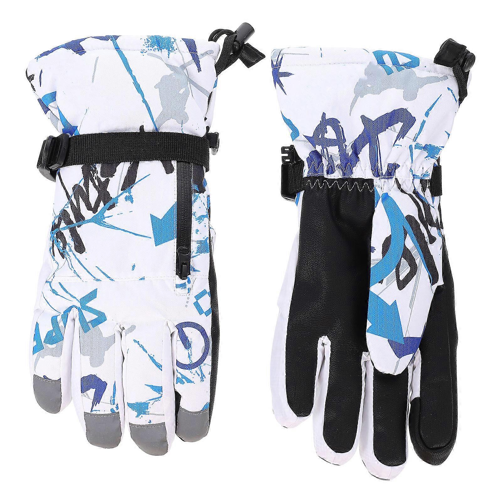 Waterproof Outdoor Skiing Gloves for Winter Use 1Pair Blue