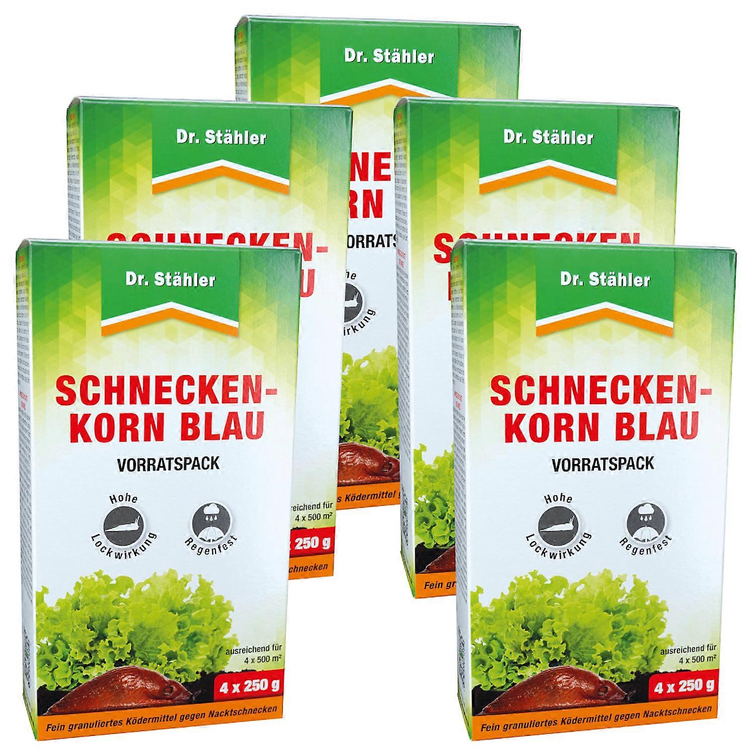 5 x DR. STÄHLER slug pellets, blue, 4 x 250 g