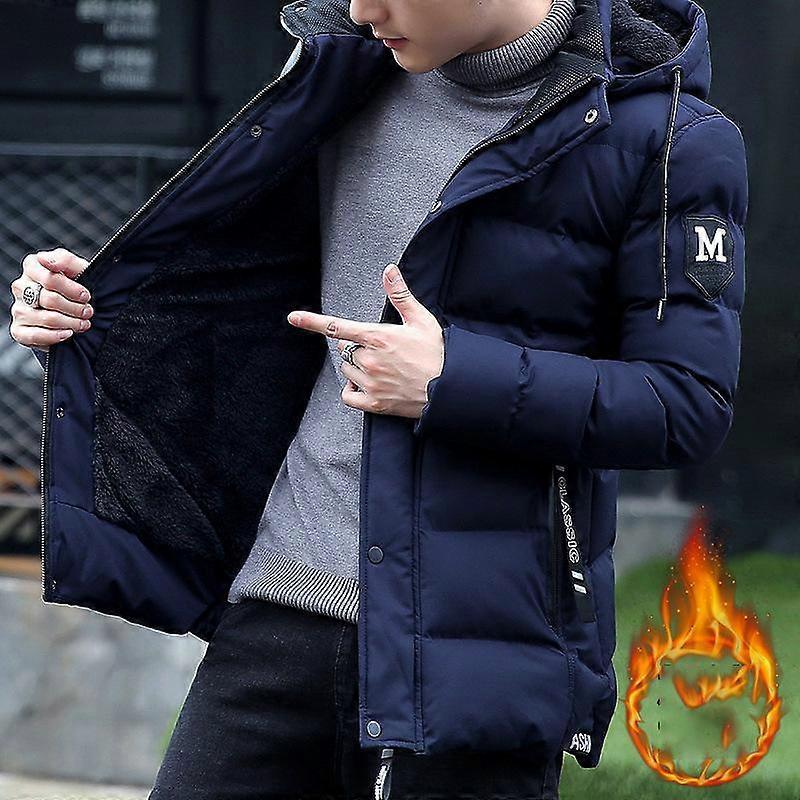 New Winter Men's Plush Thickened Down Cotton Jacket