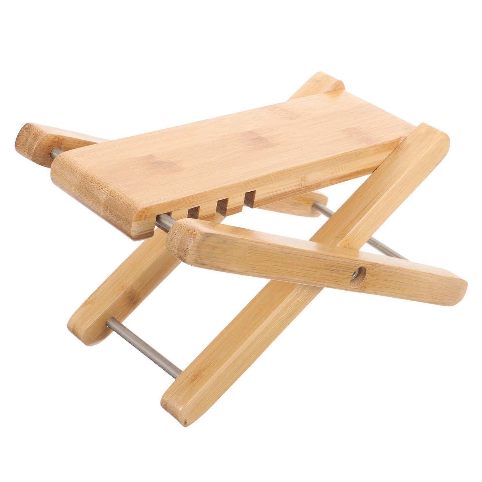 Solid Wood Classical Guitar Footstool with 4Level Height Adjustable NonSlip Base for Musicians