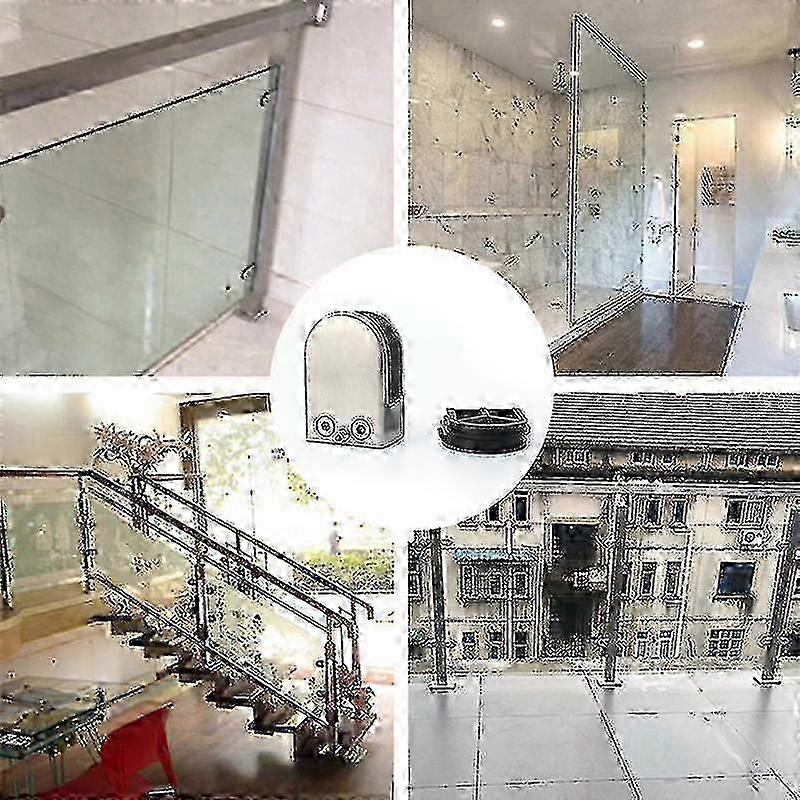 Adjustable Flat Bracket for Glass Sheets, 8pcs Stainless Steel Clamp Set