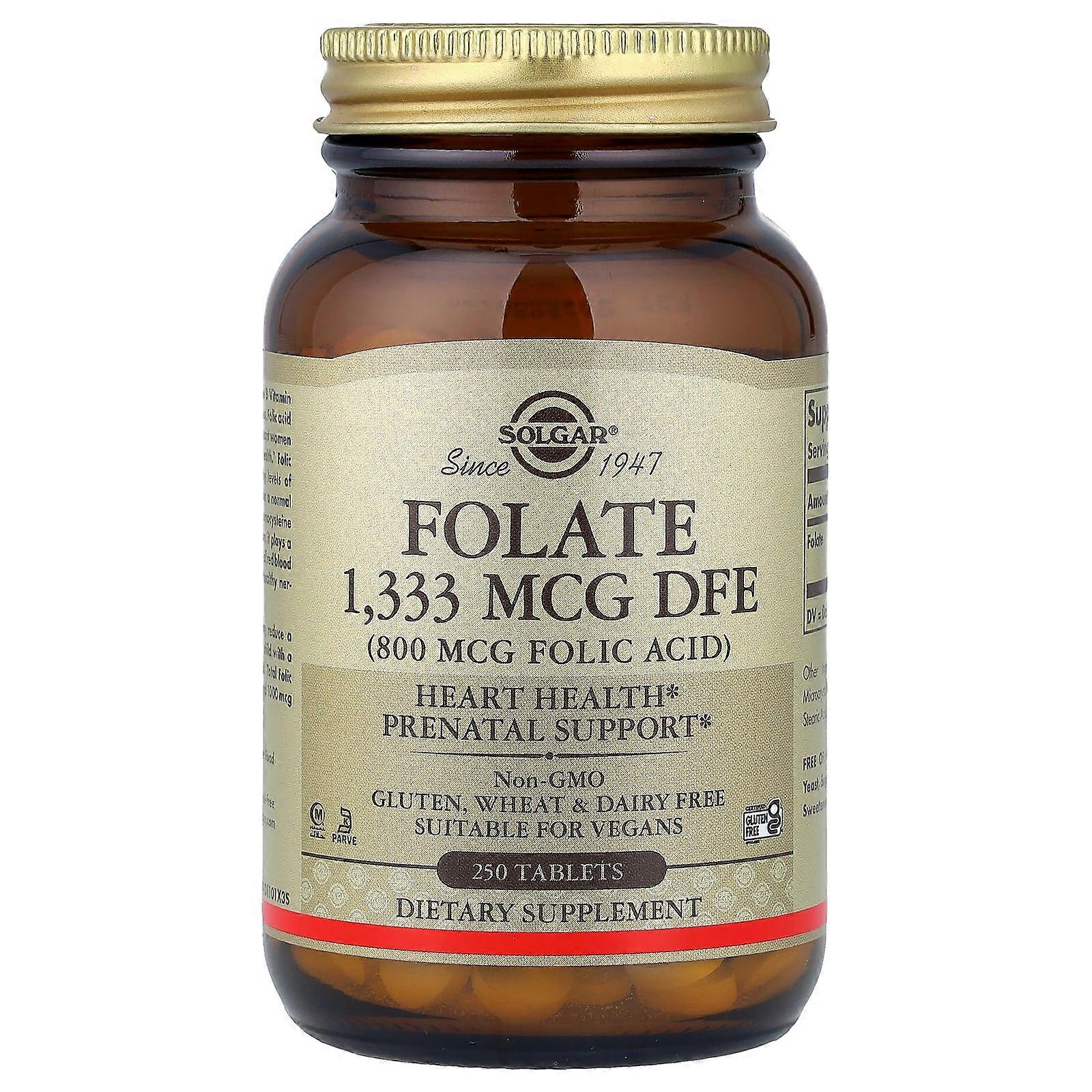 Solgar, Folate, 1,333 mcg DFE, 250 Tablets
