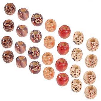 100pcs Hair Beads Wood Beads Hair Braids Dreadlock Accessories Hair Jewelry for Braids