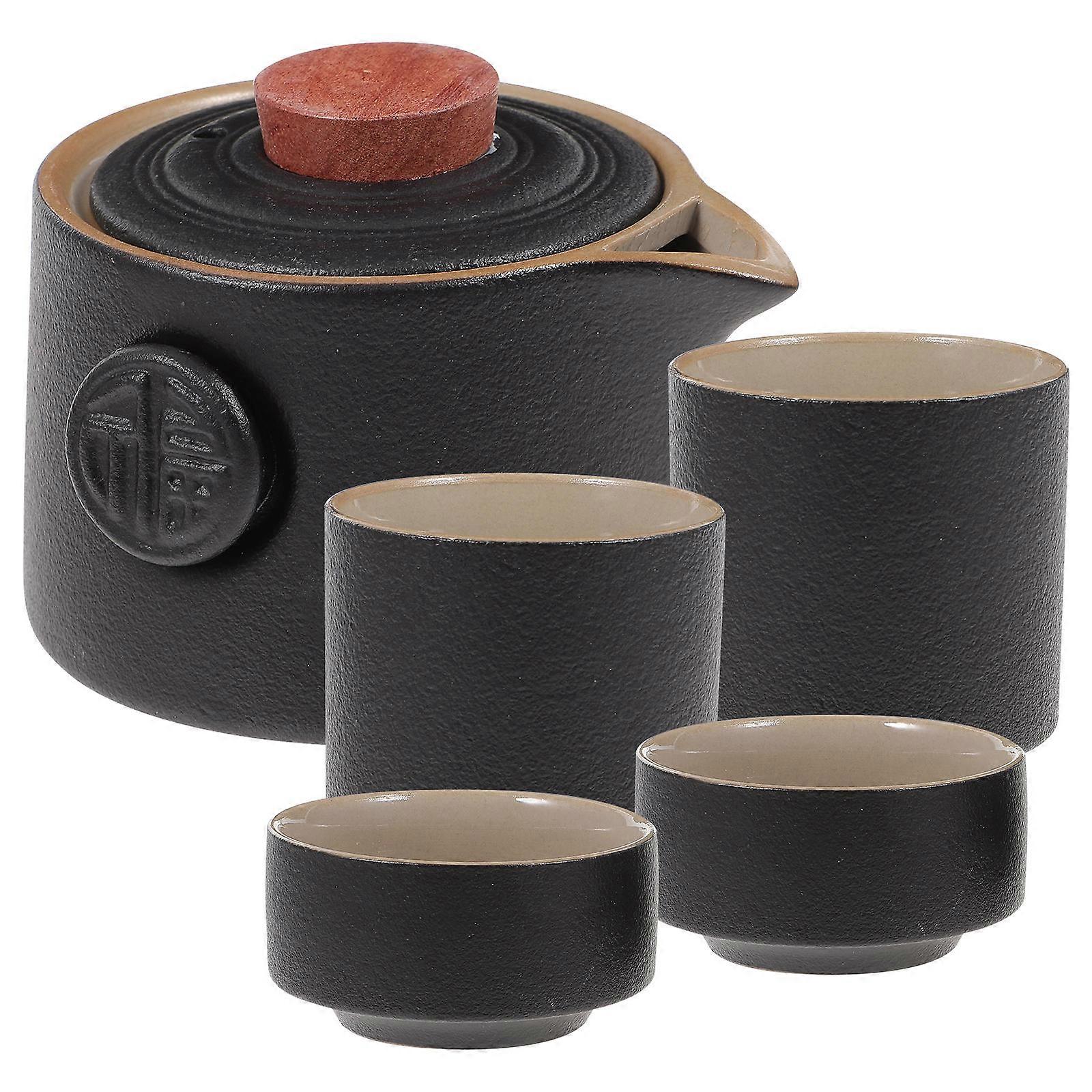 Portable Ceramic Teaware Set with Pot for Storage Use 1Set