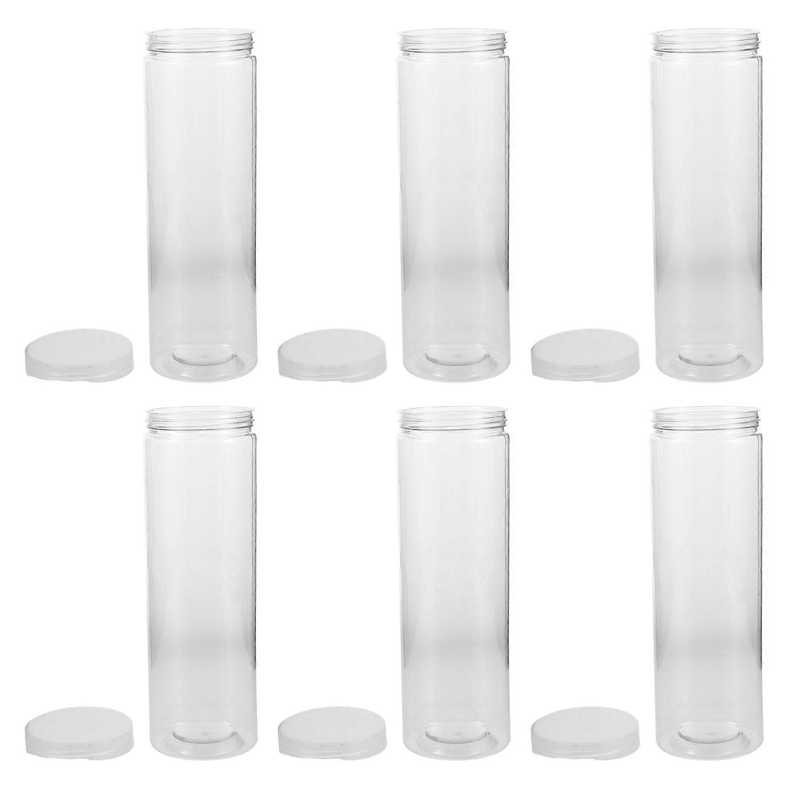 Cracker Containers Biscuit Jar Airtight for 6Pcs Clear Plastic Cookie Storage